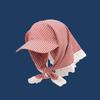 Korean Strap Headscarf Cap Pastoral Triangular Cap Women Summer Sun Protection Plaid Hip Hop Sun Visor