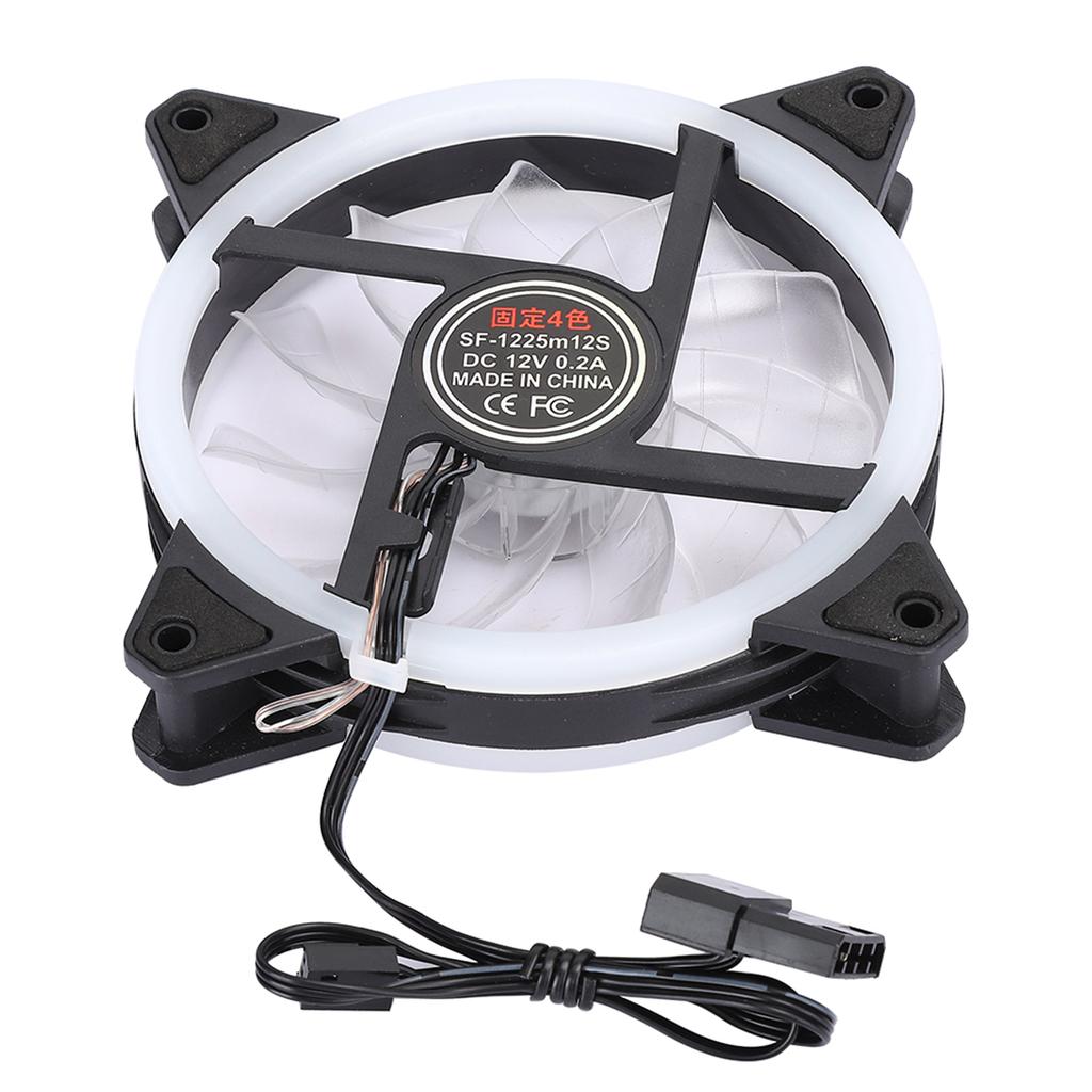 RGB Fan Multicolored Chassis Fans Desktop Computer CPU Cooling Aurora Silent 12cm(Aurora Double Aperture Multicolored