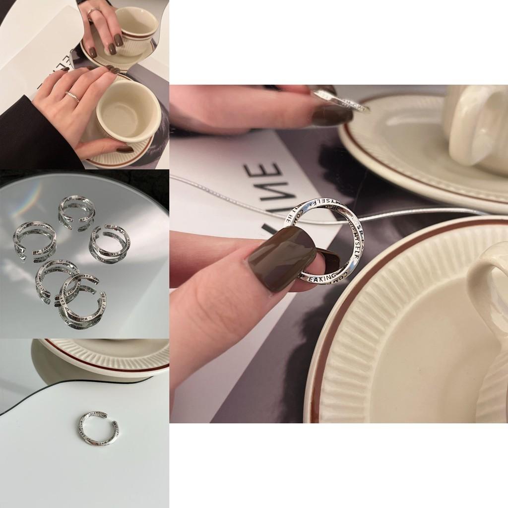 Elegant 2022 Silver Twisted Letter Ring Retro Geometric Design For Women