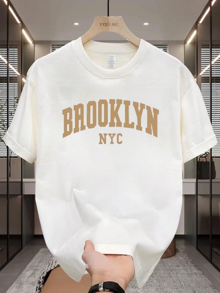 Brooklyn NYCbrown 100 pure cotton Tshirt casual and versatile base layer comfortable sports top