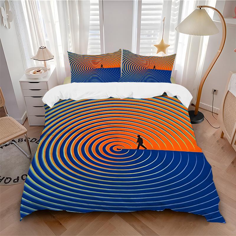 

3pc Spiral Path Cover Set - 1 Quilt Cover + 2 Pillowcases, All Seasons Bedroom Setting, Perfect for Home032 135x200cm