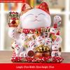 Ceramic Waving Fortune Cat Figurine for Home or Shop Decor