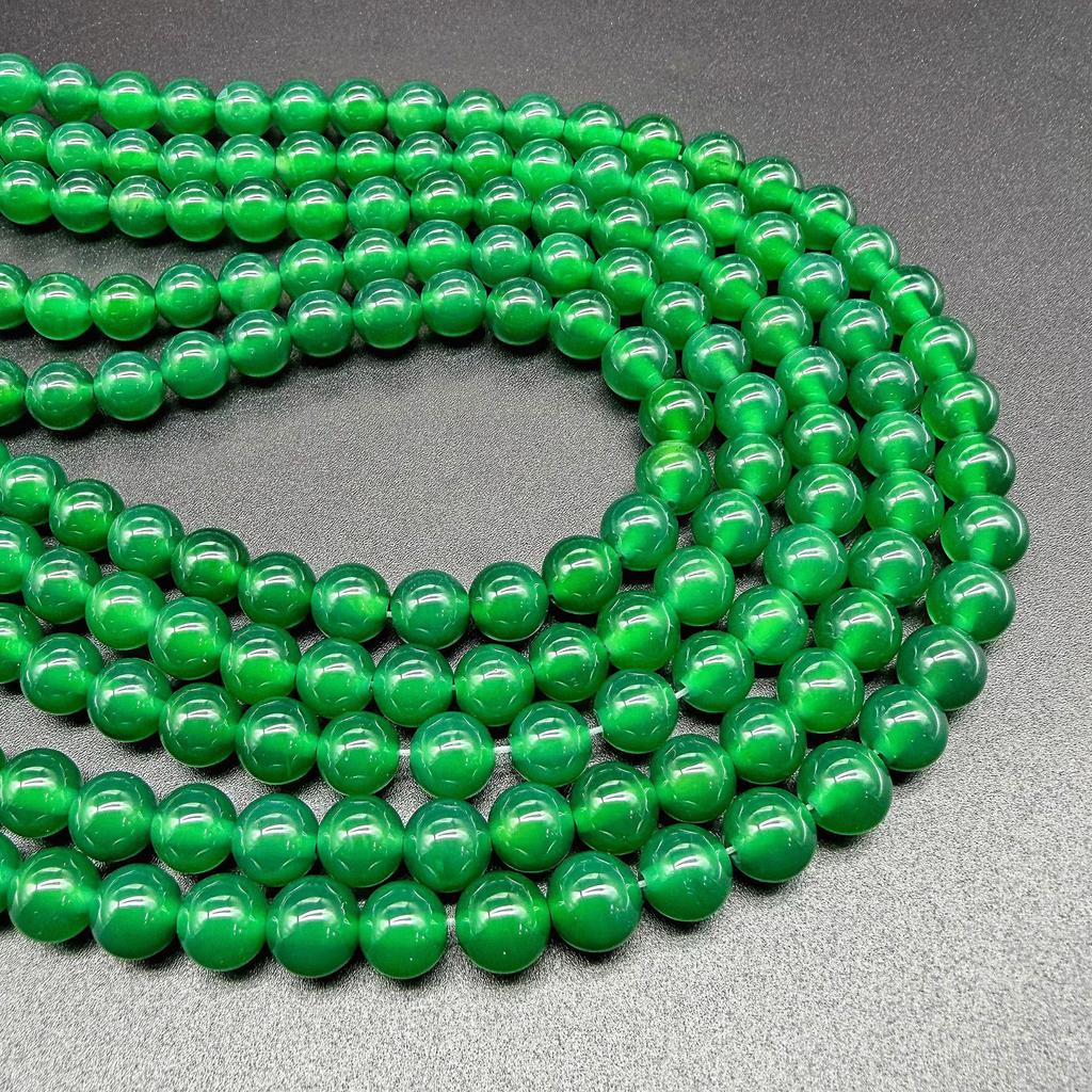 7A Green Agate Round Loose Beads for DIY Jewelry Accessories, Bracelets & Necklaces
