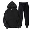 Einfarbiges Hoodie-Set Herren Damen Freizeit-Sportbekleidung Schlichtes Sweatshirt Jogginghose