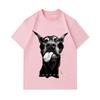 Men's 100% Cotton Short Sleeve O-Neck T-Shirt, Cute Tongue Out Doberman Dog Print Casual Comfortable Crew Neck Tee Top for Daily Wear