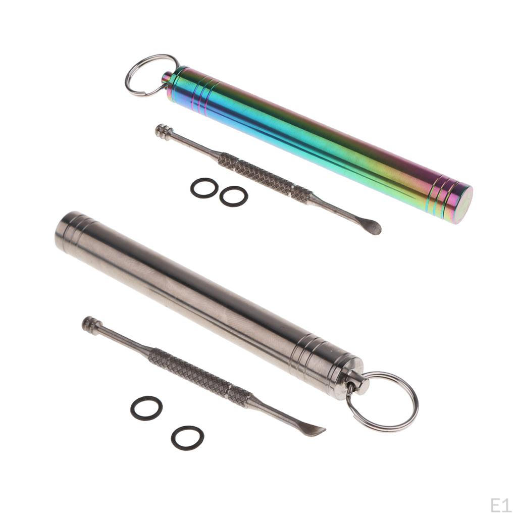 Titanium Alloy Camping Toothpick Box Ear Pick