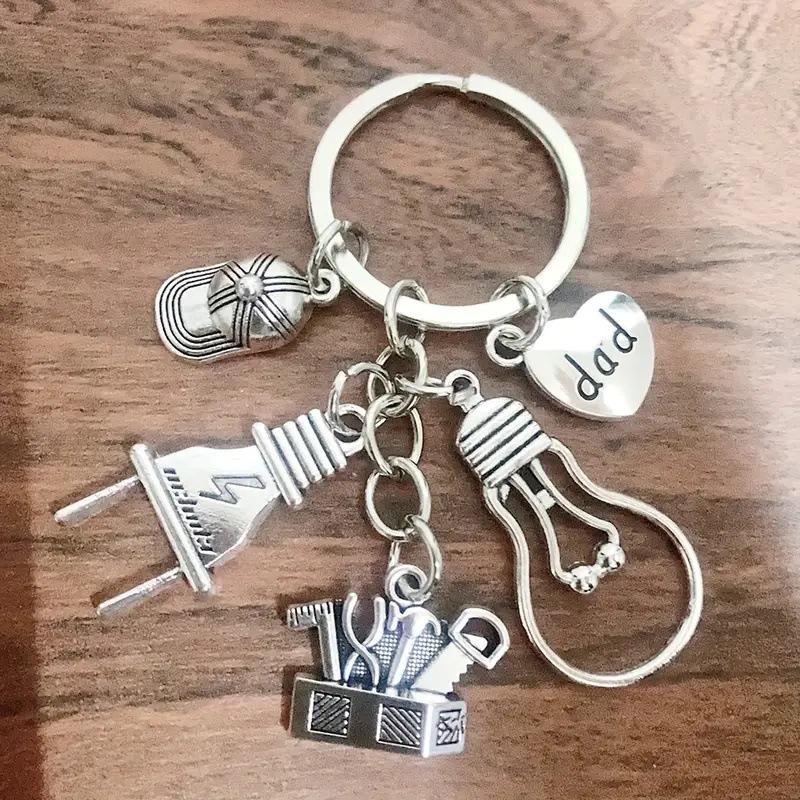 Father's Day Tool Keychain: Hammer, Wrench & Screwdriver Pendant for Dad