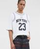 Beoteunseoul Fake Layered Lettering Print Oversized Short Sleeve T-Shirt (White)