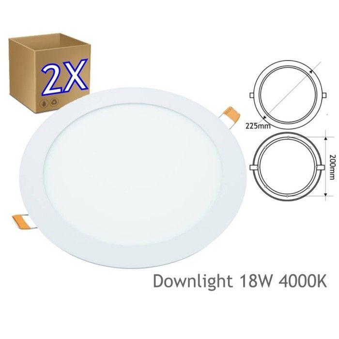 Downlight led encastrable - jandei - 18w - 4200k - aluminium blanc mat - diamètre 222mm