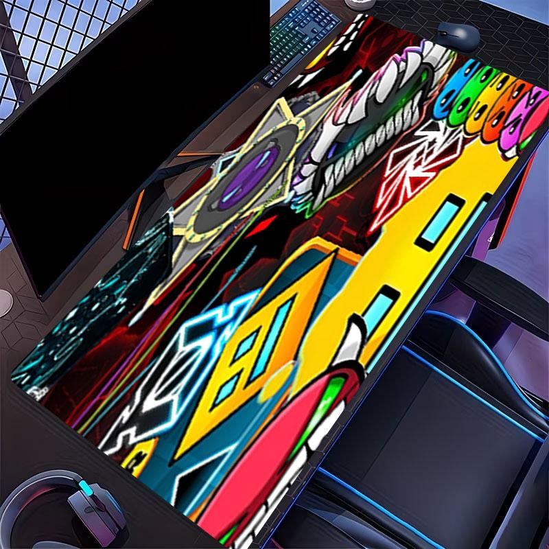 Geometry Dash Print Mouse Pad, for Keyboard Pad Laptop PC Mat for Office Home Use, Desk Decor, Perfect Birthday Gift for Gamers