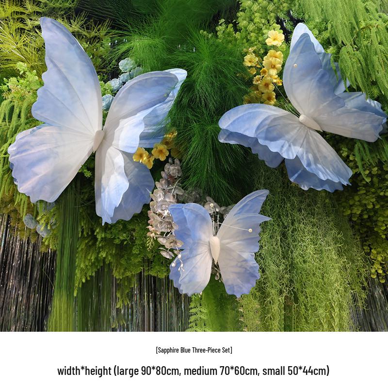 3D Painted Butterfly Wedding Backdrop with Scenery and Props for Photography and Décor