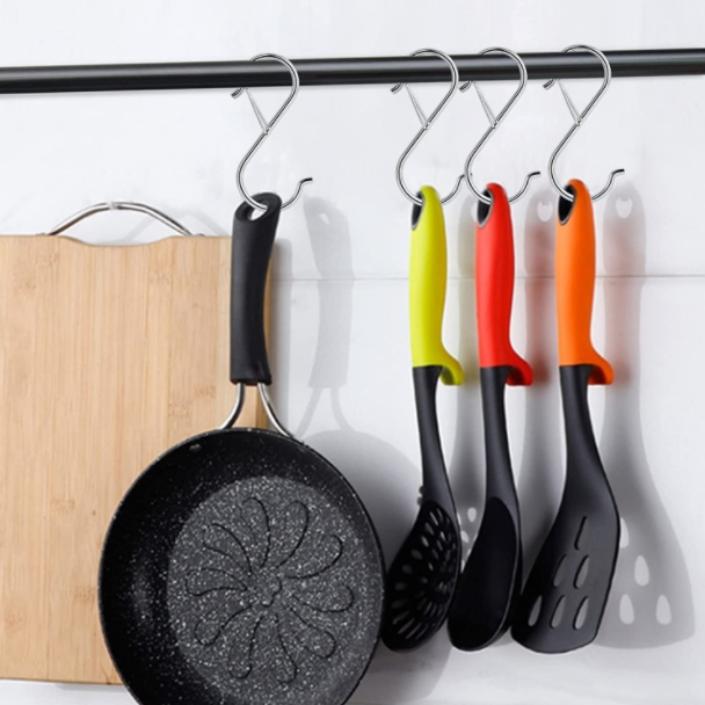 5/10 Stück Edelstahl S-Form Haken Küche Schlafzimmer Multifunktionsgeländer S Hänger Haken Verschluss Halter Haken Hängende Aufbewahrungswerkzeuge