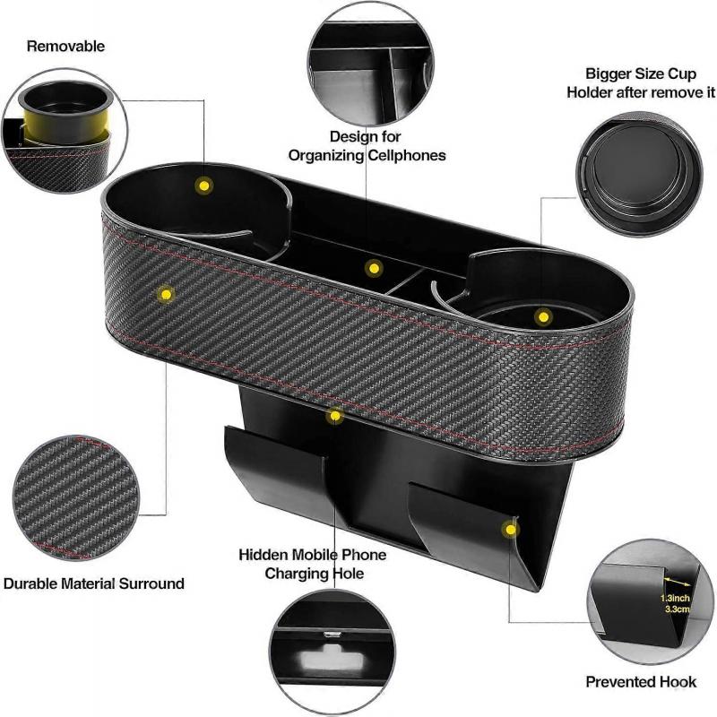 Multifunctional Car Drink Holders, Universal Auto Truck Seat Side Cup Holder Water Bottle Mount Stand Seat Gap Organizer Seam Wedge Storage -Yx