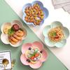 Colorful Petal Fruit Dish - Cute Wheat Straw Flower Plate for Snacks and Bones