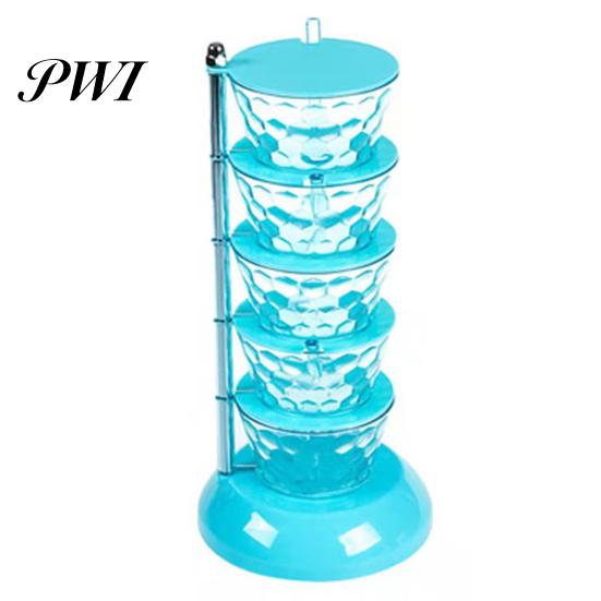 Spice Container Seasoning Box Multiple Layers Good Sealing Large Capacity Sugar Salt Transparent Rotatable Vertical Jar Kitchen Accessories