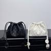 26S erste Schicht Lammleder Kordelzug kleine Glückstasche Tasche neue Diamant Wolken Eimer Tasche Umhänge-Umhängetasche Damen