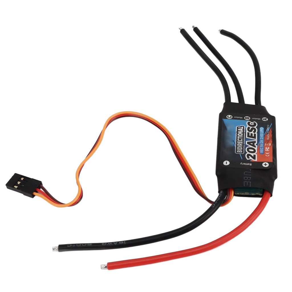 ESC Bidirectional Quick Response Brushless Electronic Speed Control for RC Cars Boats 20A