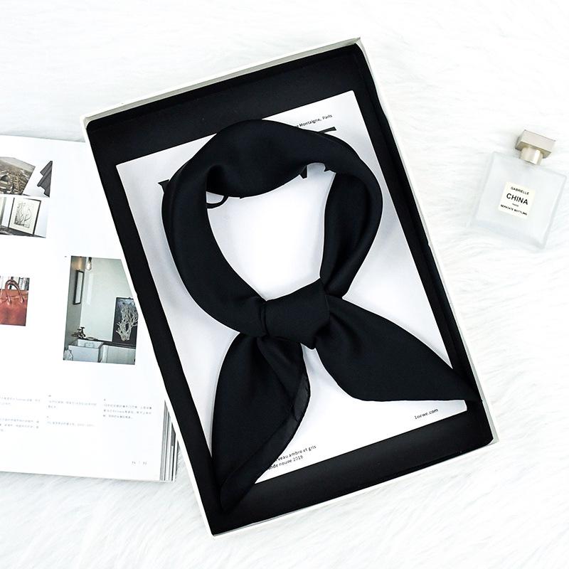 Spring/Autumn Solid Color Silk Scarf: 70cm Stylish & Versatile Women's Neck Accessory