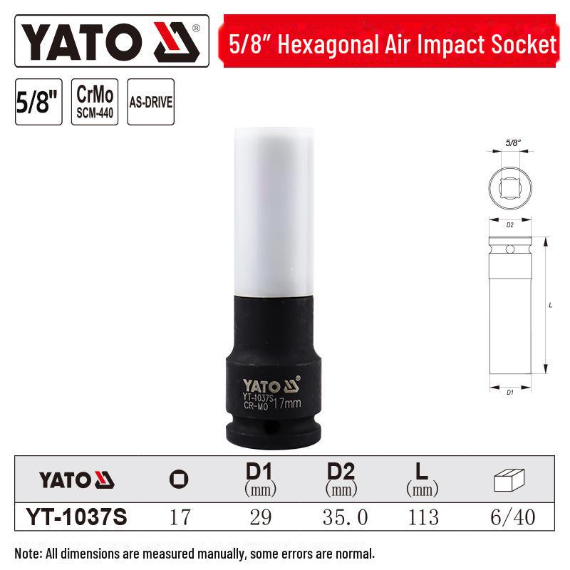 YATO 5/8" Hexagonal Long Pneumatic Socket