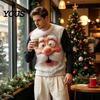 Útulné zimní mikiny Vánoční mikina s potiskem Santa Clause pro muže, Svetr s kulatým výstřihem a dlouhým rukávem na sváteční párty, Prodyšný, Ležérní, Volný