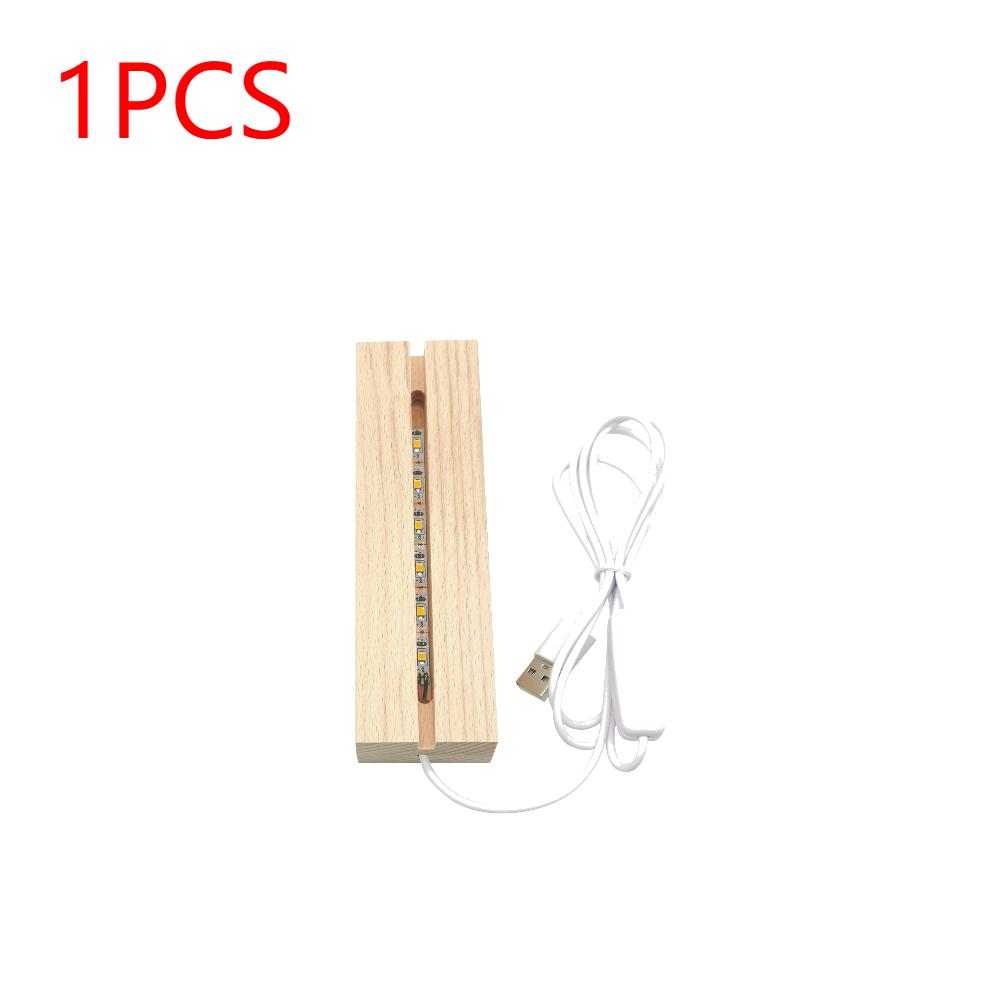 1-5PCS LED Wood Light Display Crystal Wooden Lighted Stand Acrylic Light Plate Base USB Wooden Base For Resin Art Lights 2025