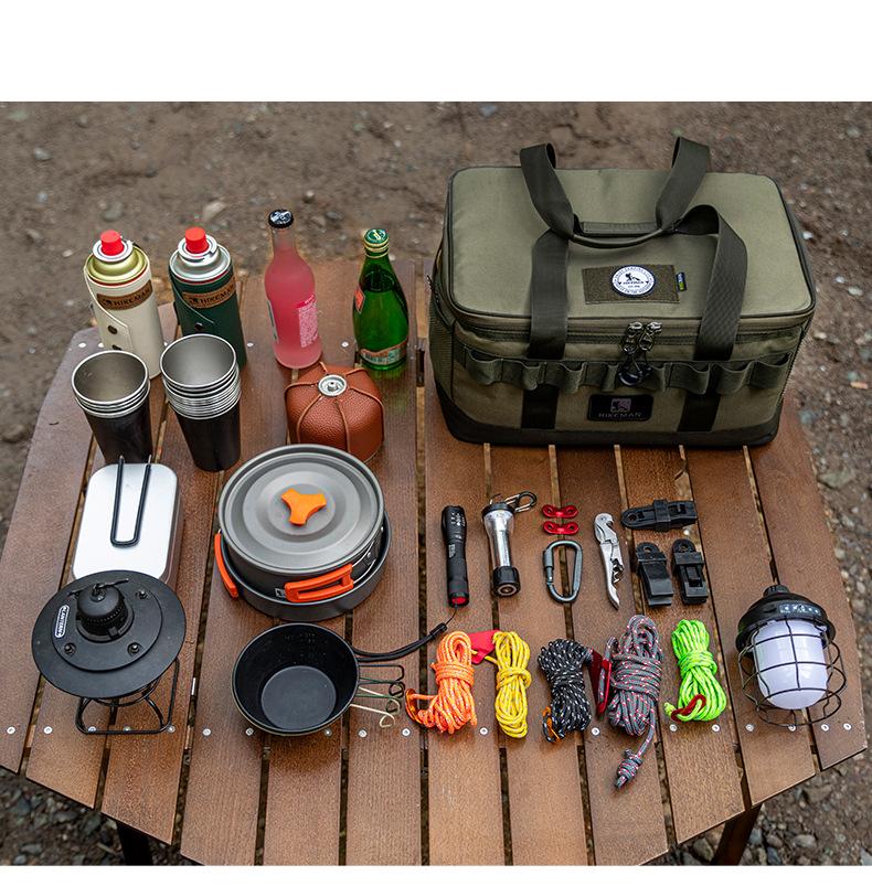 20L 600D Oxford Waterproof All Seasons Outdoor Camping Storage Bag Portable Foldable Kitchen Cooking Stove Travel Cookware Meal
