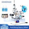 ZS-TB805 Máquina Semi-automática de Rotulagem de Etiquetas Adesivas em Bastão para Garrafas Latas de Plástico PET Isqueiro Água Leite Espremedor Hexágono