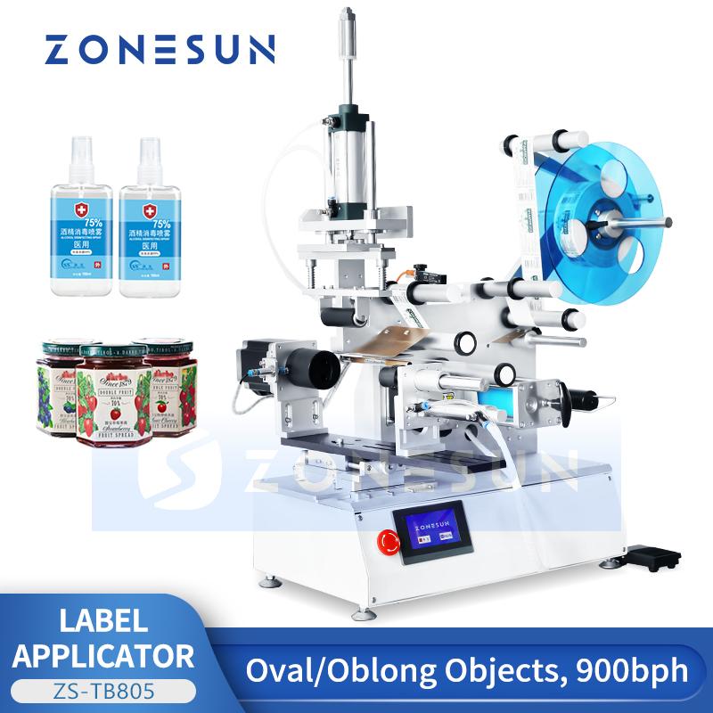 ZONESUN ZS-TB805 Semi-automatic Bottle Stick Mark Labeling Machine PET Plastic Cans Lighter Water Milk Juicer Hexagon