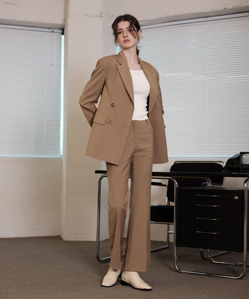 Leobeucham [Monica Bootcut Slacks Pants_Beige] Monica Bootcut Slacks Pants_Beige