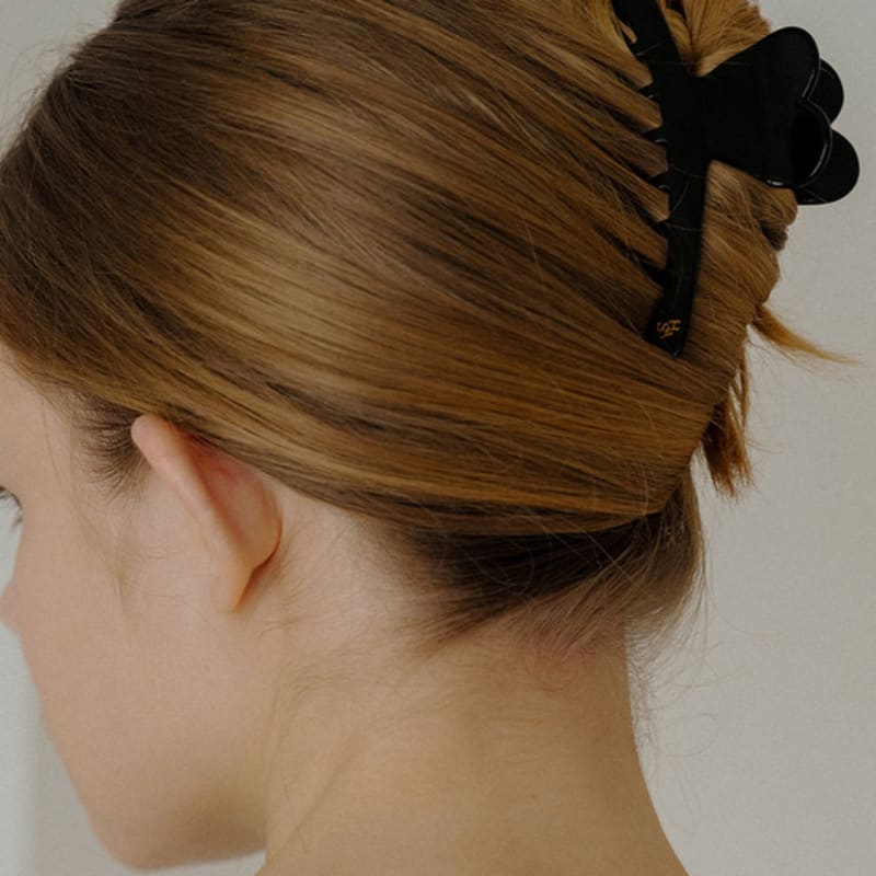 

HAS HLD025 Romantic heart long hair clip Black