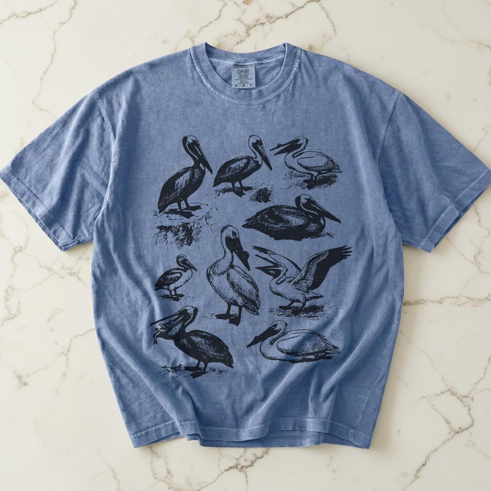 Pelican Shirt, Unisex Comfort Colors, Bird Lover Graphic Tee, Birdwatching Gift, Wildlife Shirt, Coastal Bird Tee, Pelican Gift S