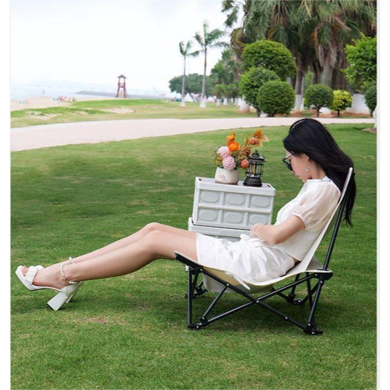 Açık Katlanır Şezlong Taşınabilir Plaj Sandalyesi Plaj Kamp Sandalyesi