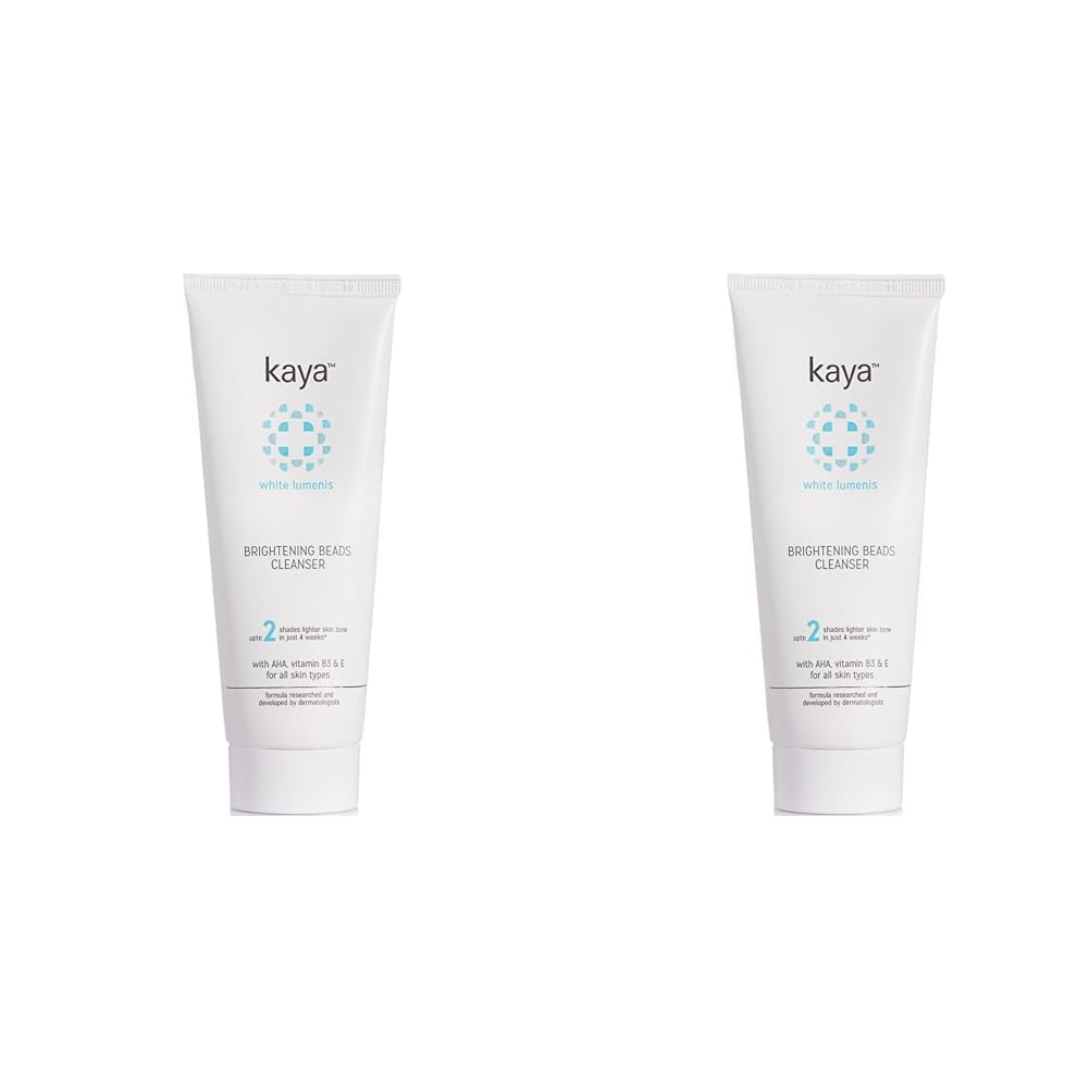 Kaya Clinic Brightening Beads Cleanser with AHA, Niacinamide, Vitamin E, Daily Use Exfoliating & Brightening Face Wash, Hydrating Cleanser for Al