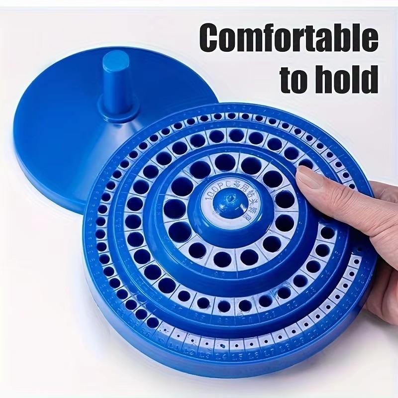85/100 Hole Drill Bit Storage Box Screwdriver Drill Bit Holder Storage Box Rotating Tray Drill Bits Storage Bin Hardware Bracket