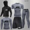Herren 5-teiliges Cross-Training Kompressionsset - Hohe Elastizität, Schnelltrocknend, Atmungsaktiv für Boxen, Fitness, Laufen & UFC