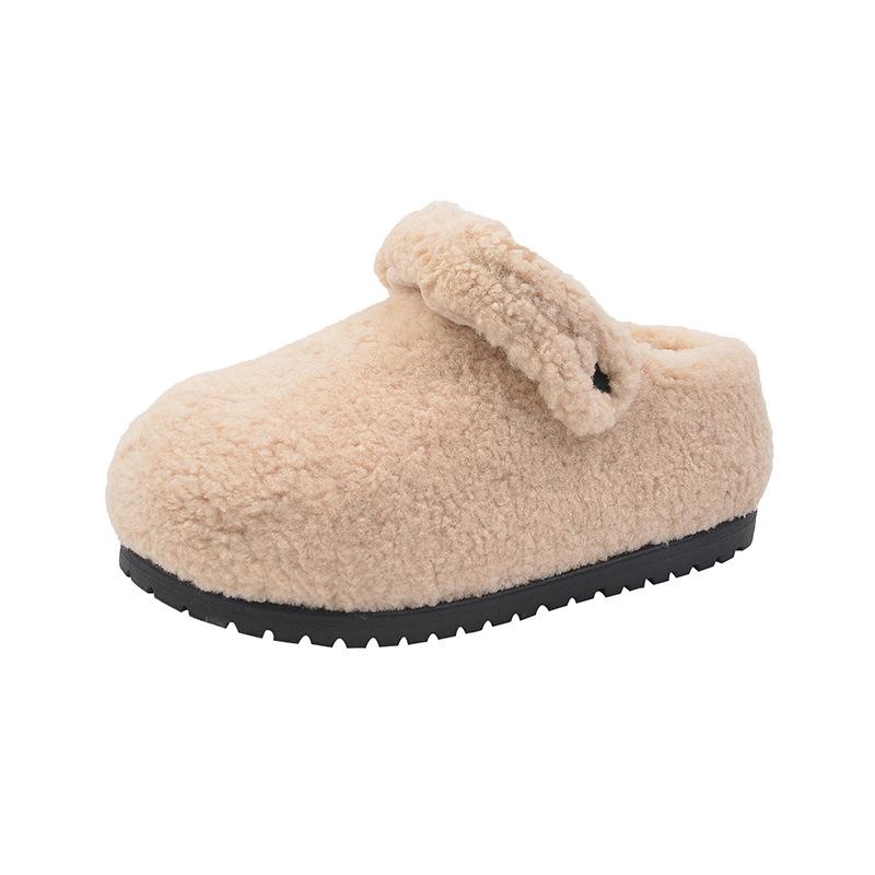 

Fairy wind warm fluffy shoes female 2025 autumn and winter new outer wear niche soft-soled piled non-slip cotton slippers 35