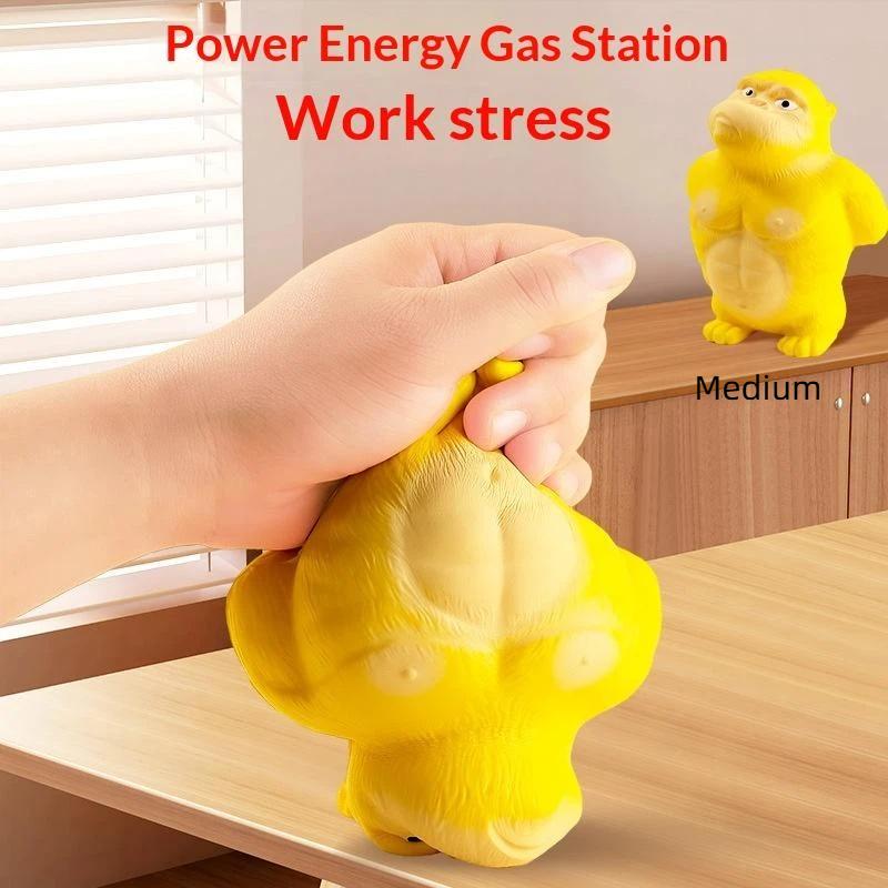 Yellow Squishy Gorilla Stress Relief Toy Soft Touch Slow Rebound For Office Home Decor Daily Play