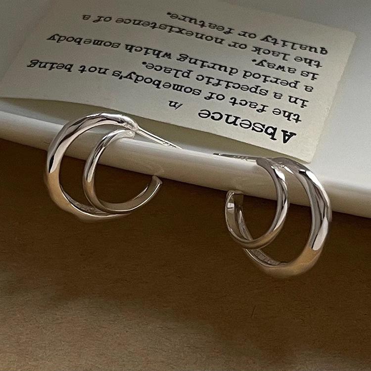 C-shaped Earrings Bloggers with The Same Simple Niche Design Geometric Arc Earrings Stud Earrings Niche Vintage Ladies Accessories Elegant Jewelry