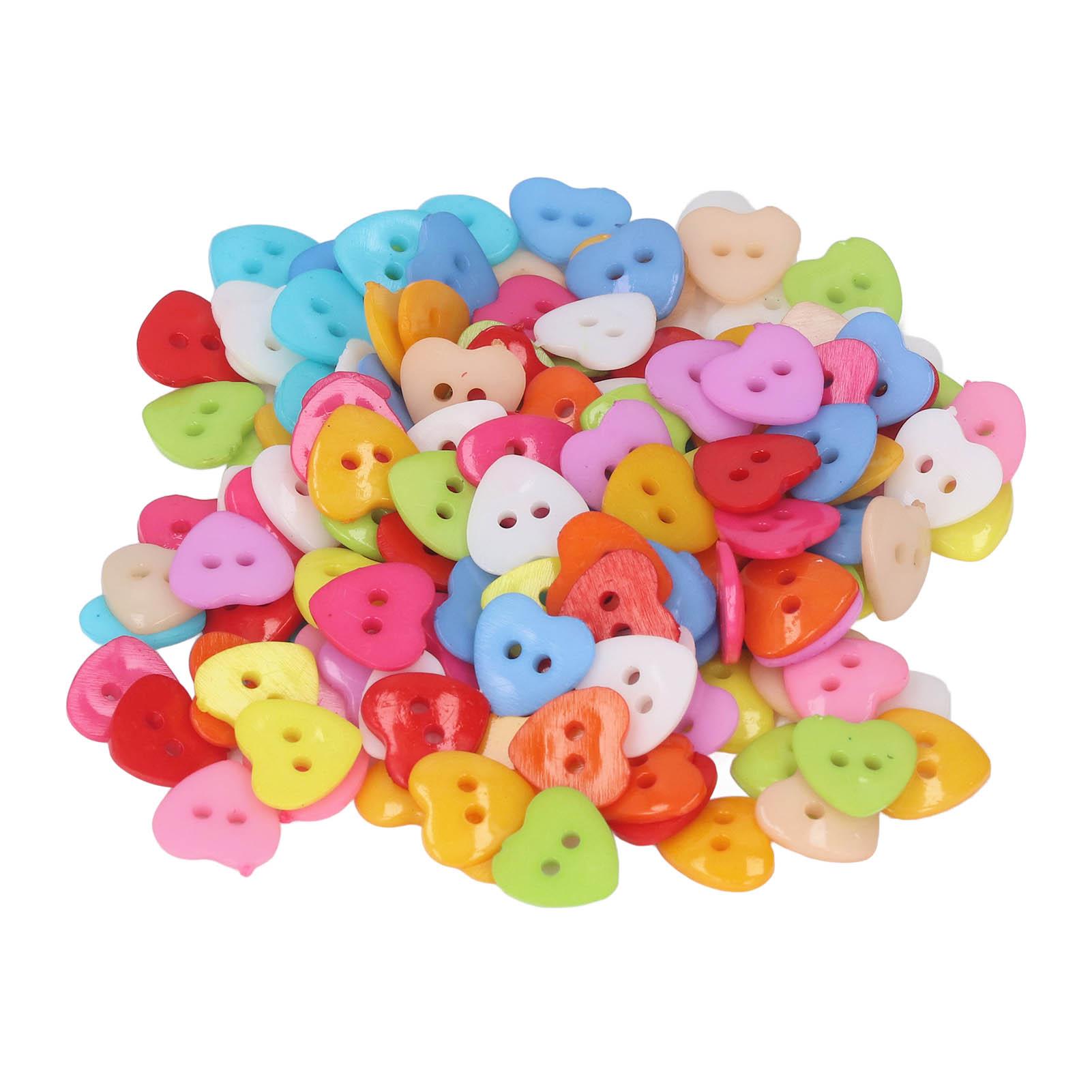 

200 шт. пуговиц в форме сердца, красочные стильные уникальные декоративные пуговицы для шитья