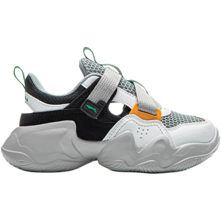 Li Ning YOUNG Sportlife Slip Resistant Abrasion Resistant Low top Children's Sandals Gray Children Aged 3 7 Years Old YKNV034-1