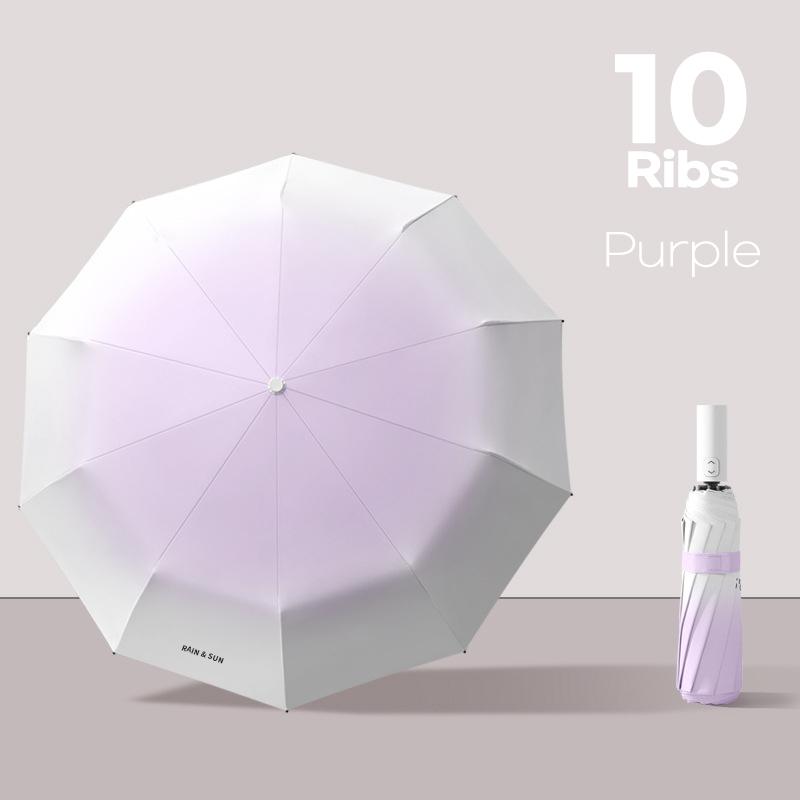 

Автоматический УФ-зонт, уличный ветро- и водостойкий зонт, складной зонт в градиентном стиле для женщин фиолетовый
