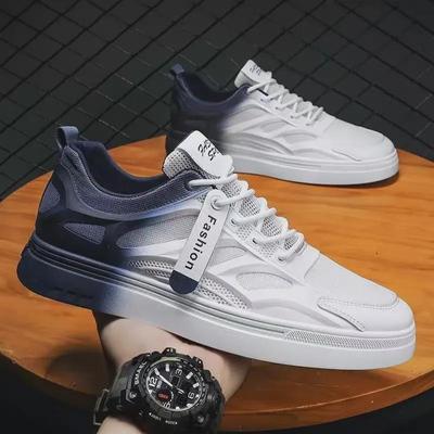 Men's Summer 2022 Breathable Mesh Deodorant Casual White Sneakers - Versatile and Fashionable Sports Shoes
