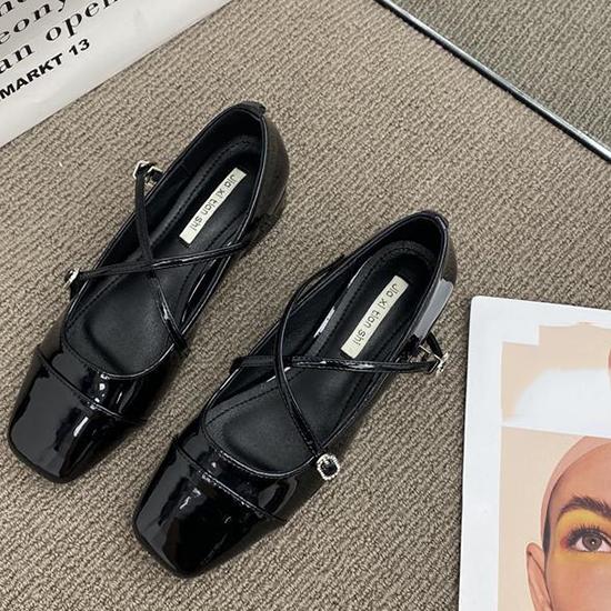 Cross Strap Buckle High-heeled Mary Jane Shoes for Women, Summer French Style, Girlish Feel, Coarse Single Shoes