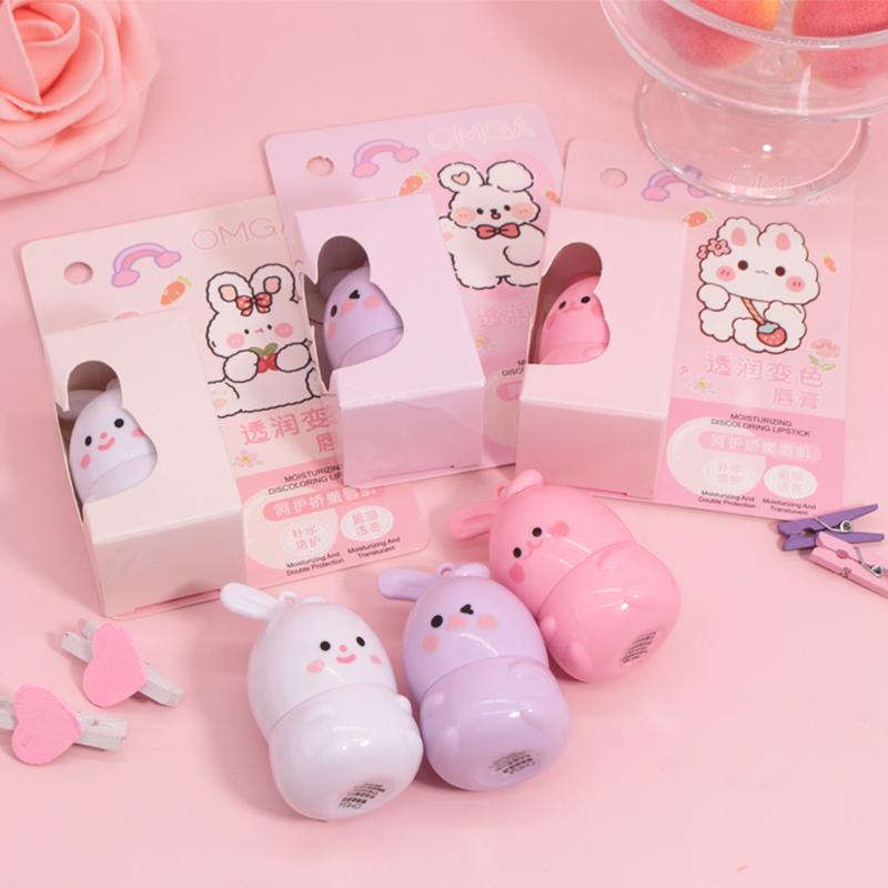 Goody Bunny Balzám na rty měnící barvu Hydratační regenerační voděodolná rtěnka Proti suchu a popraskání Rtěnka měnící barvu podle teploty