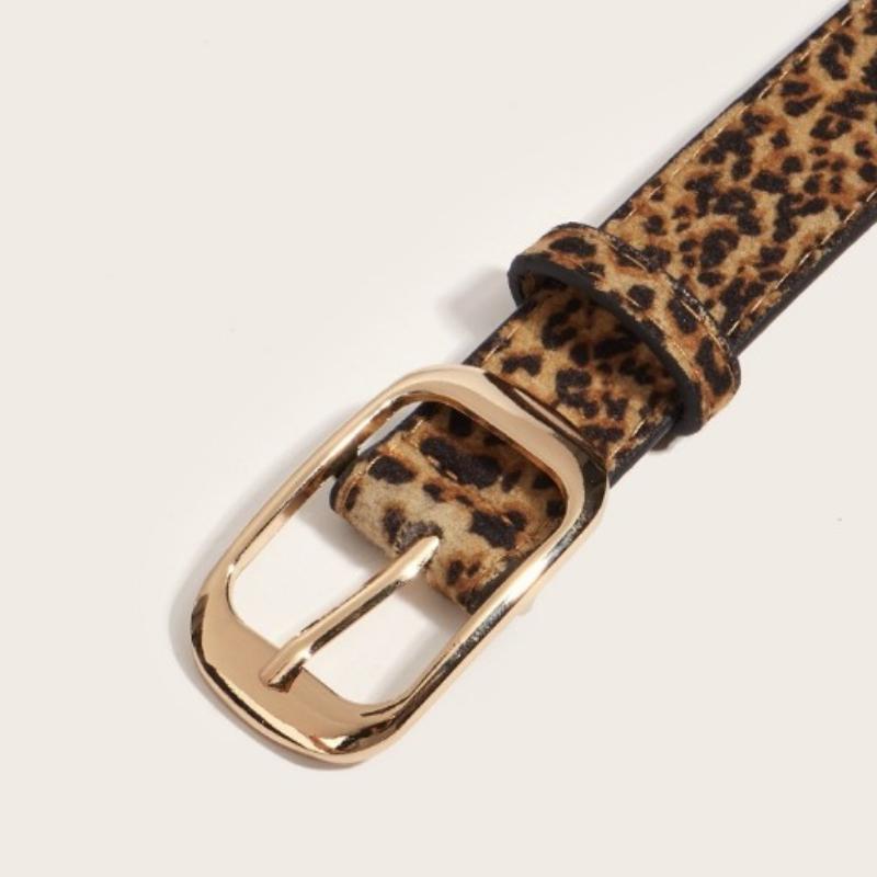 Belt Women's Instagram Style New Korean Version Versatile Fashion Decoration Jeans Retro Leopard Print Thin Belt Women