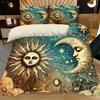 3pcs Gorgeous Sun Moon Texture Printed Quilt Set- Includes 1 Quilt Cover and 2 Pillow Cover (without Filler)