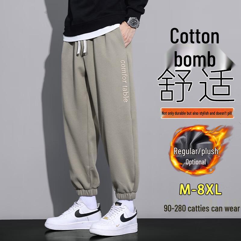 

Men s Trendy Fleece-Lined Loose Fit Jogger Sweatpants M