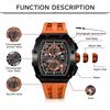 TSAR BOMBA Men Watch Quartz Analog Movement 5ATM Waterproof Tonneau Stopwatch Stainless Steel Case Casual Sport Design