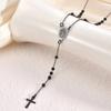 Clavicle Length Rosary Necklace Tassel Chain Cross Pendant Necklace Cross Necklace  Prayer Jewelry