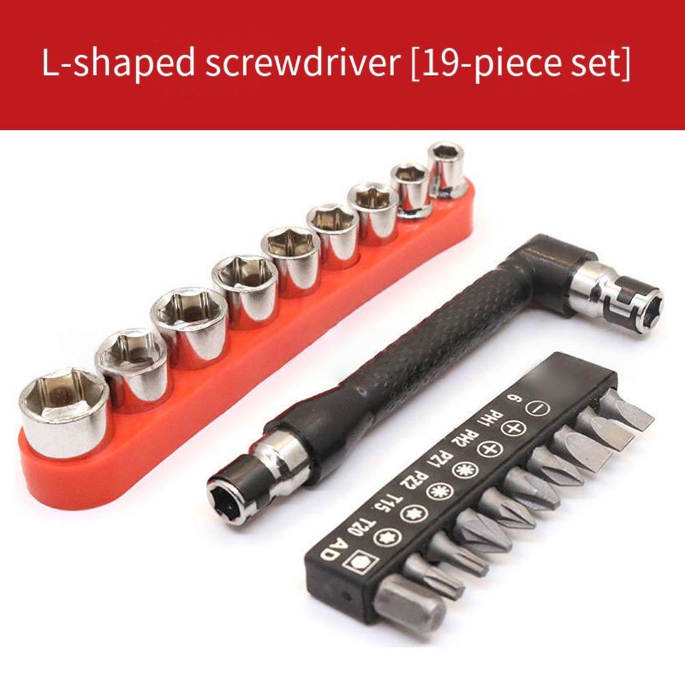 L-shaped Screwdriver Bit 90 Degree Handle Black Wrench 11/20pcs Screwdriver Bit Tool Set Kit Hand Tool Accessories